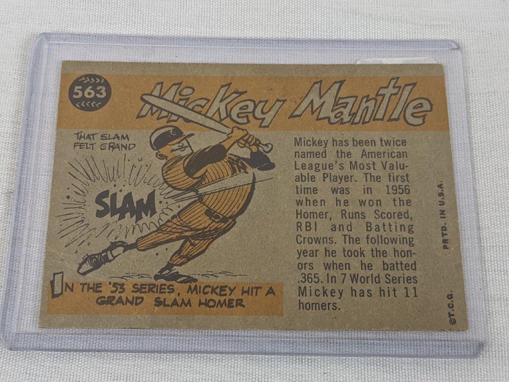 1960 Topps Mickey Mantle, card # 563, crease on bottom right