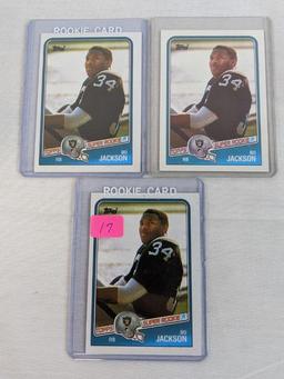 Bo Jackson rookies lot of 3