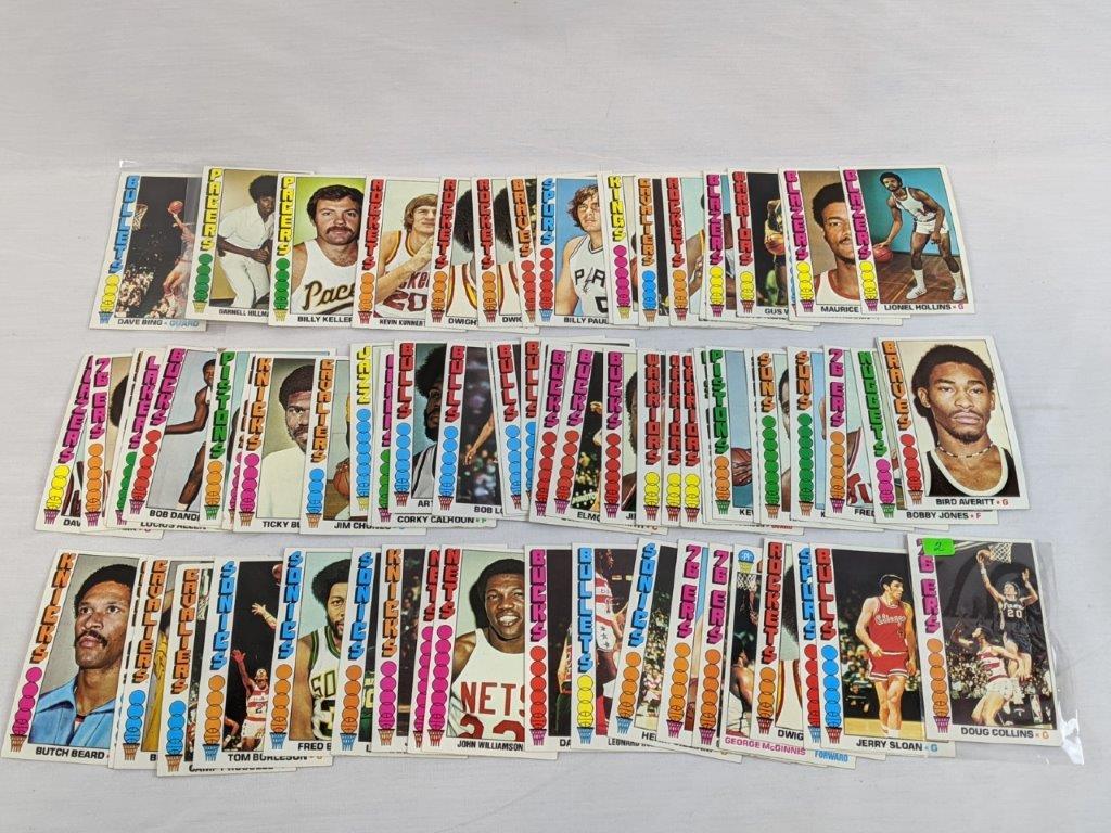 1976 -1977 Topps basketball cards 74 total, appears to be no doubles