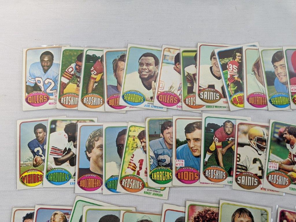 1976 Topps football, 72 card lot, no doubles, cards are in order