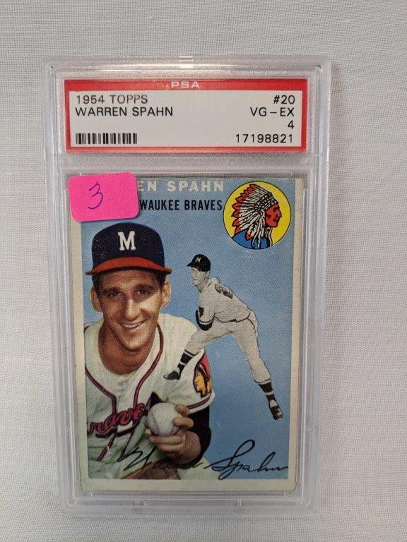 1954 Topps Warren Spahn, PSA, VG-EX