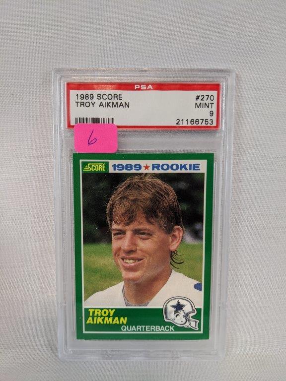 Troy  Aikman (Rookie) 1989, PSA, mint 9