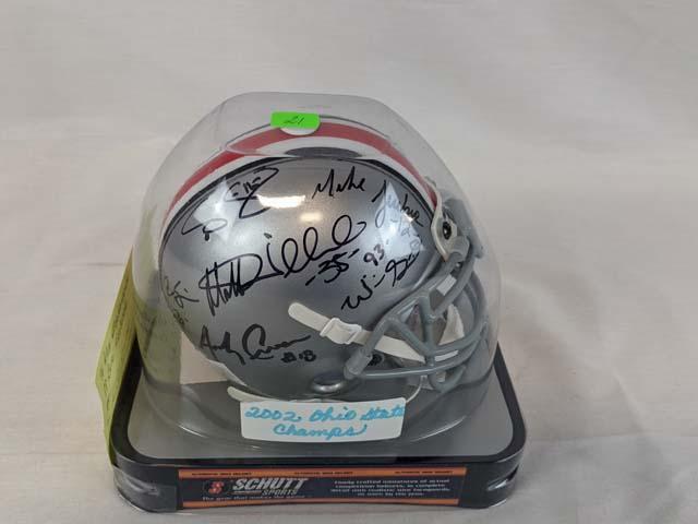 2002 Ohio State champs signed mini-helmet w/certs