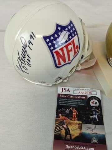 Billy Sims, Jan Stenerud & Cliff Branch signed mini-helmets, certed