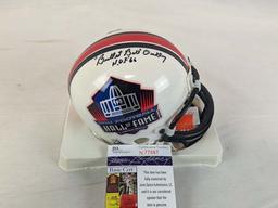 Bullet Bill Dudley signed HOF mini, JSA