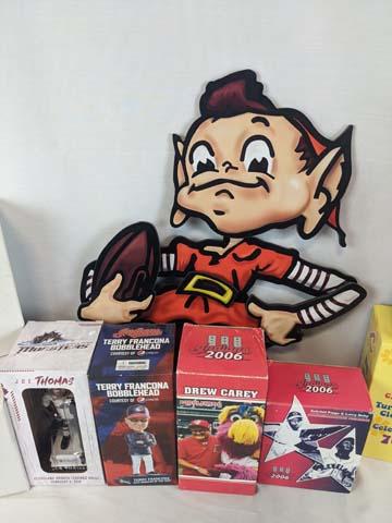 Cleveland bobblehead lot & Brownie diecut figure