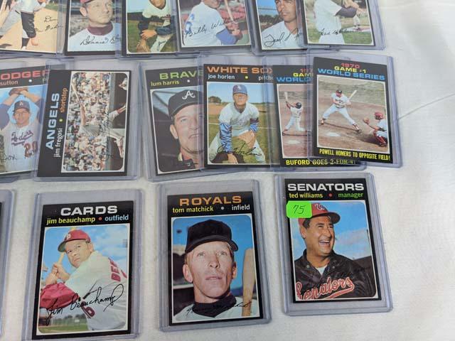 1971 Topps baseball lot of 40 w/Ted Williams, no duplicates