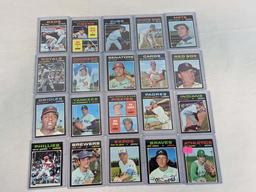 1971 Topps baseball lot of 20 w/Jim Hunter & Phil Niekro