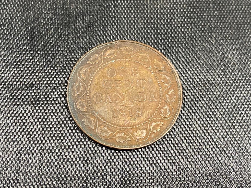 1918 Large Canada One Cent Coin