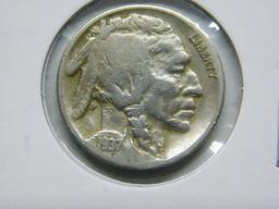 1937D 3-LEGGED BUFFALO NICKEL VG