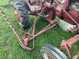Farmall C? with sickle bar mower and cultivator