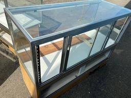 4 foot display, with back sliding doors