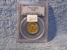 2007W $10. 1/4-OZ. GOLD EAGLE PCGS MS70