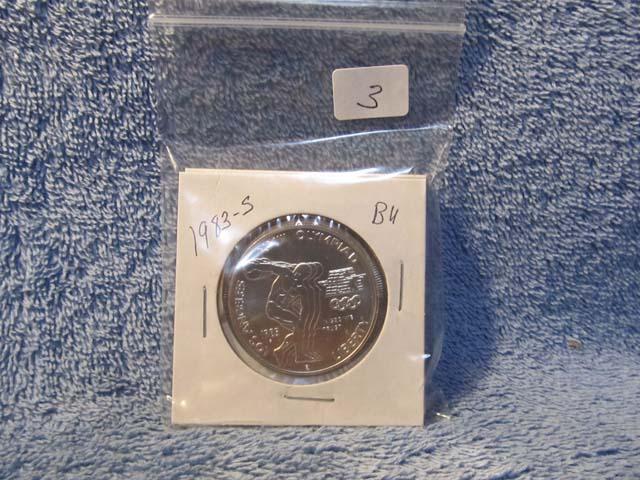 2-1983S OLYMPIC DISCUS THROWER SILVER DOLLAR BU