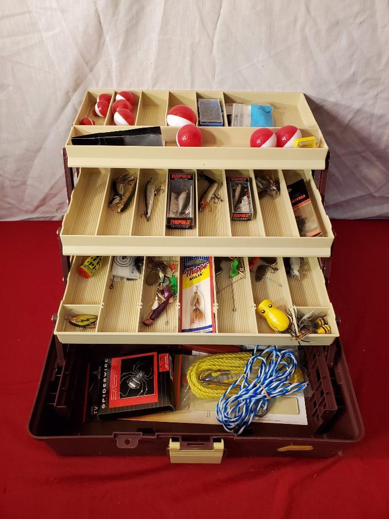 Plano Tackle box, filled with newer fishing tackle, see pics