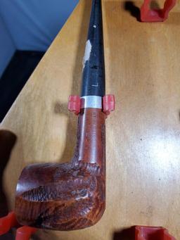 2 pipes w/ Pipe Holder, willard pipe imported Briar, Nob hill imported Briar L