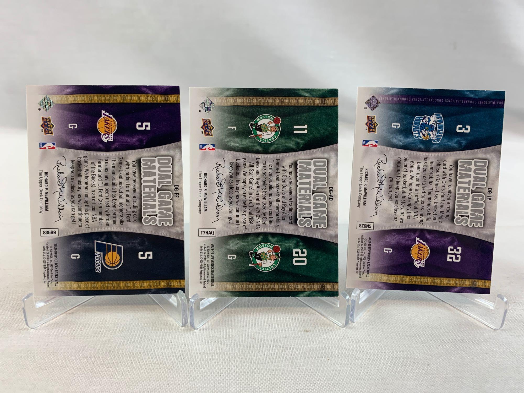 Dual Game Jersey cards, Magic, Ray Allen, Chris Paul, ETC