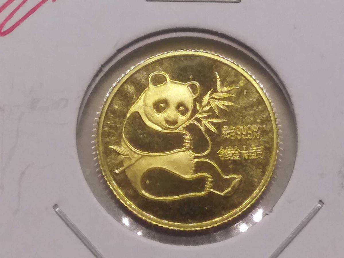 1982 1/10TH. OZ. GOLD PANDA BU