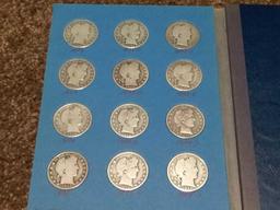 COMPLETE SET OF BARBER HALVES AVE. CIRC.-VF