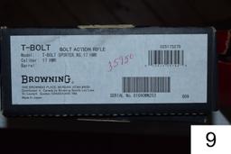 Browning    T-Bolt    Cal .17 HMR    SN: 01990MN253    Condition: Like NIB