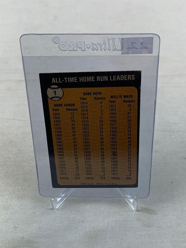 1973 Topps All-Time HR Leaders w/ Ruth – Aaron – Mays