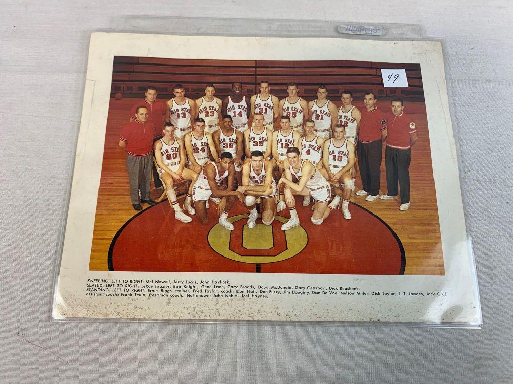 1961 Ohio State Basketball Team Photo w/ J.Havlicek- J. Lucas-B.Knight