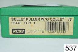 RCBS    Collet Bullet Puller    W/.22, .243, .25, .27, .30, .35 Collets    Condition: Excellent