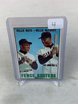 1967 Topps Fence Busters Mays/McCovey #423 EX Centering Holds It Back