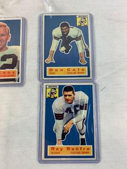 Seven 1956 Topps Cleveland Brown Football Cards - Team Card, Modzelewski, Morrison, Renfro Colo, Kon