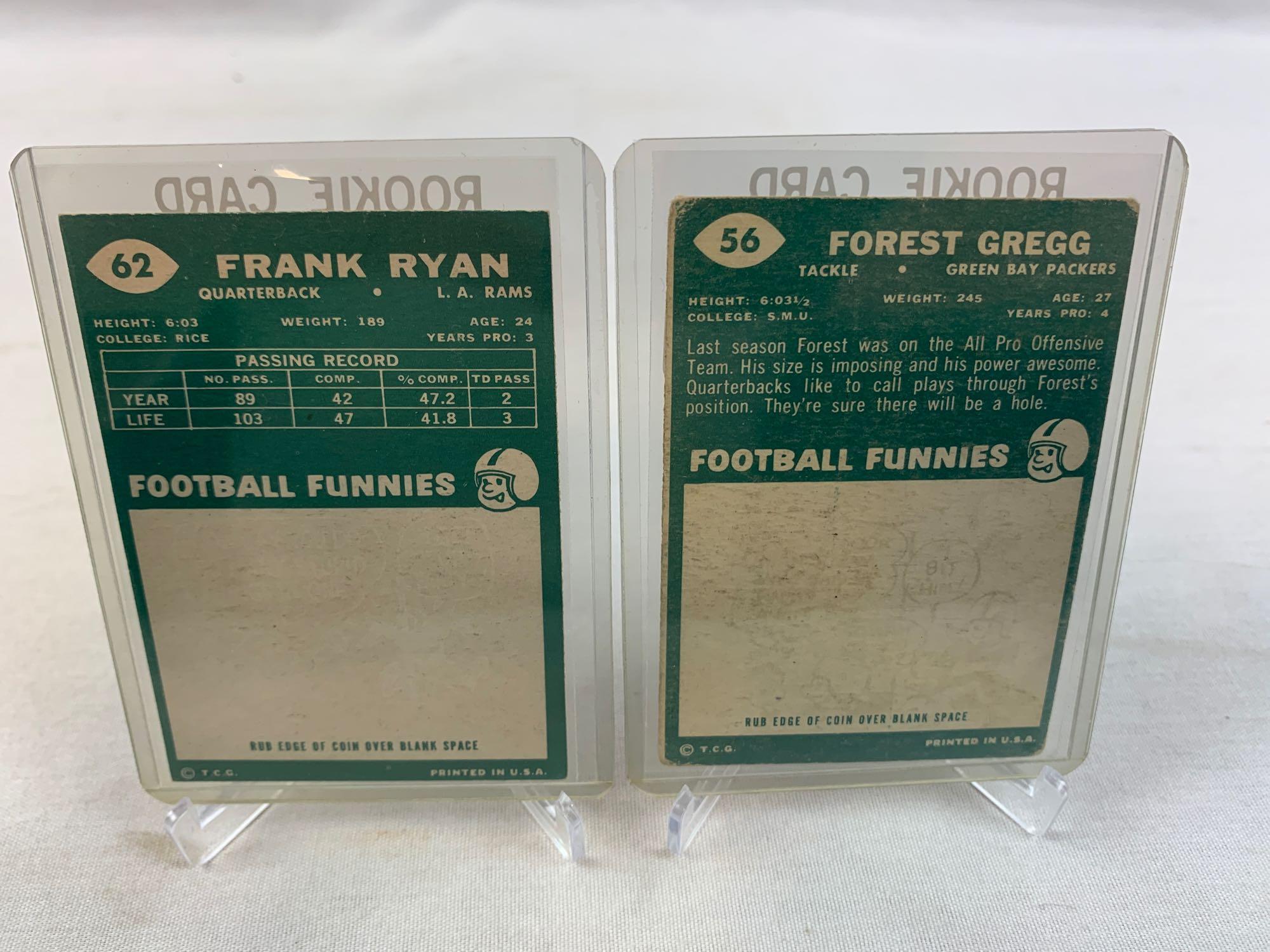 Two 1960 Topps Football Rookie Cards - Gregg & Ryan