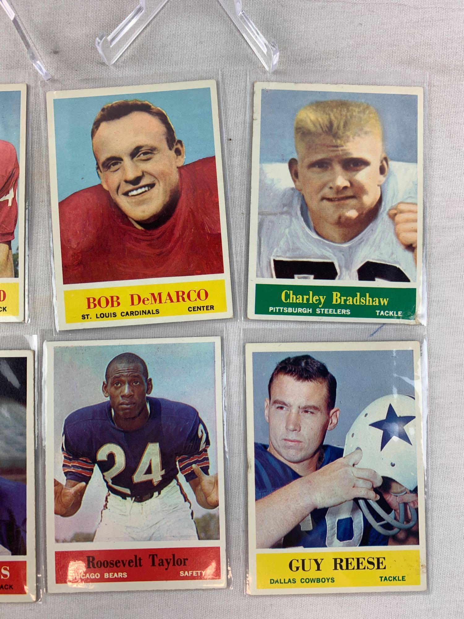 Ten 1964 Philadelphia Brand Football Cards - Reese, Taylor, Folkins, DeMarco, Conrad, Bradshaw, Barn
