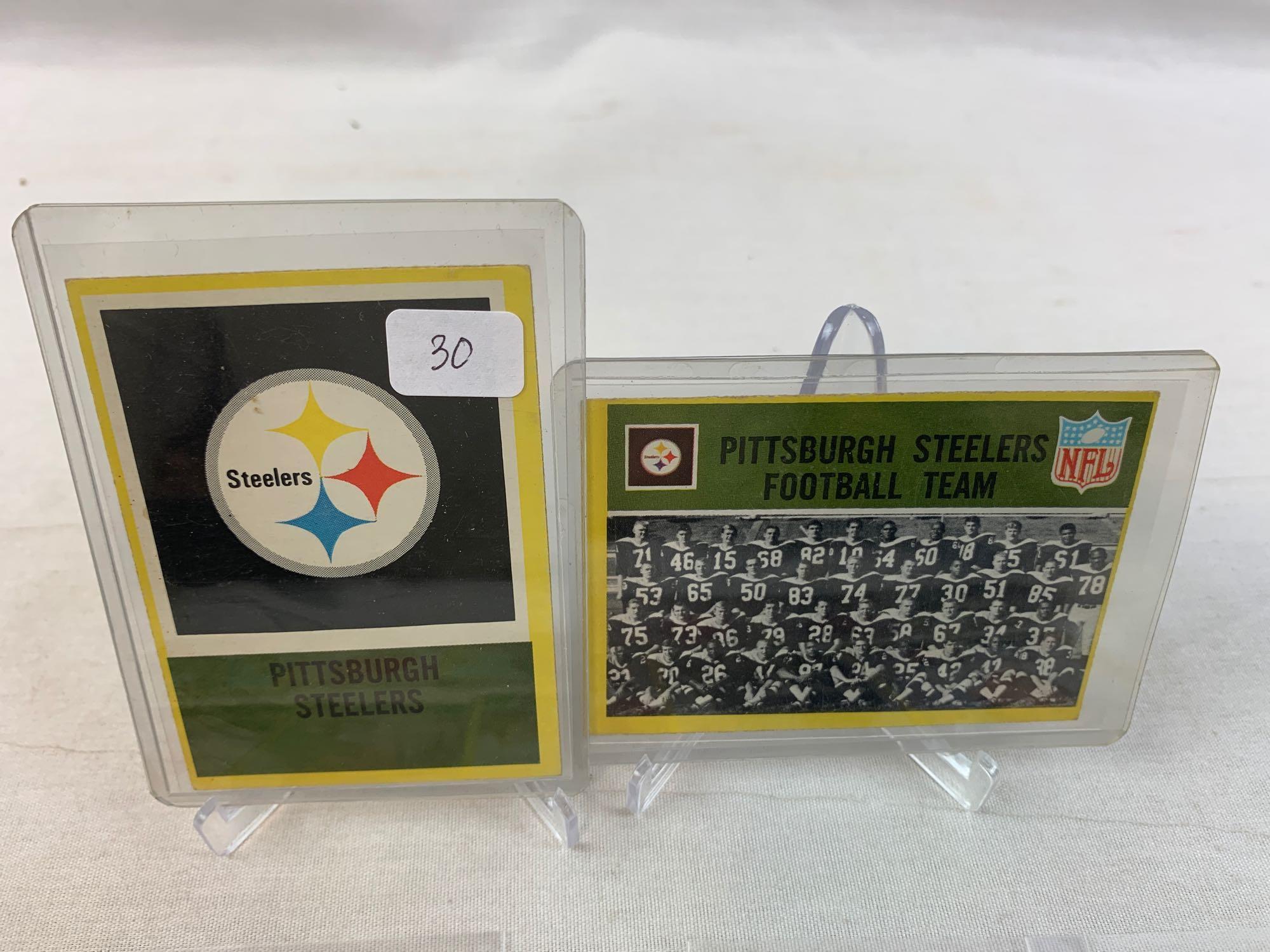 Thirteen 1967 Philadelphia Brand Pittsburg Steelers Football Cards - (2) Nelsen, McGee, Keys, Hilton