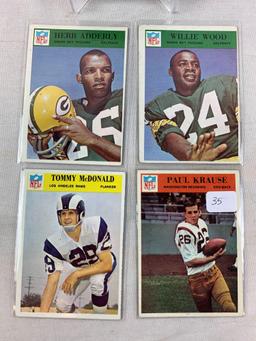 Five 1966 Philadelphia Brand Football Cards - Krause, McDonald, Wood, Adderly & Le Beau