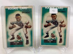 Two 1955 Bowman Lennie Ford Rookie Football Cards