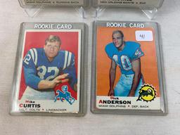 Four 1969 Topps Rookie Football Cards - Csonka, Anderson, Curtis & Abramowicz