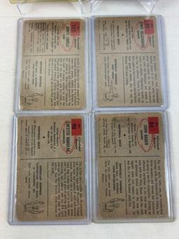 Six 1954 Bowman Cleveland Brown Player cards - Garrett (2), Bauer, Hanulak, Hilgenberg, Lavelli