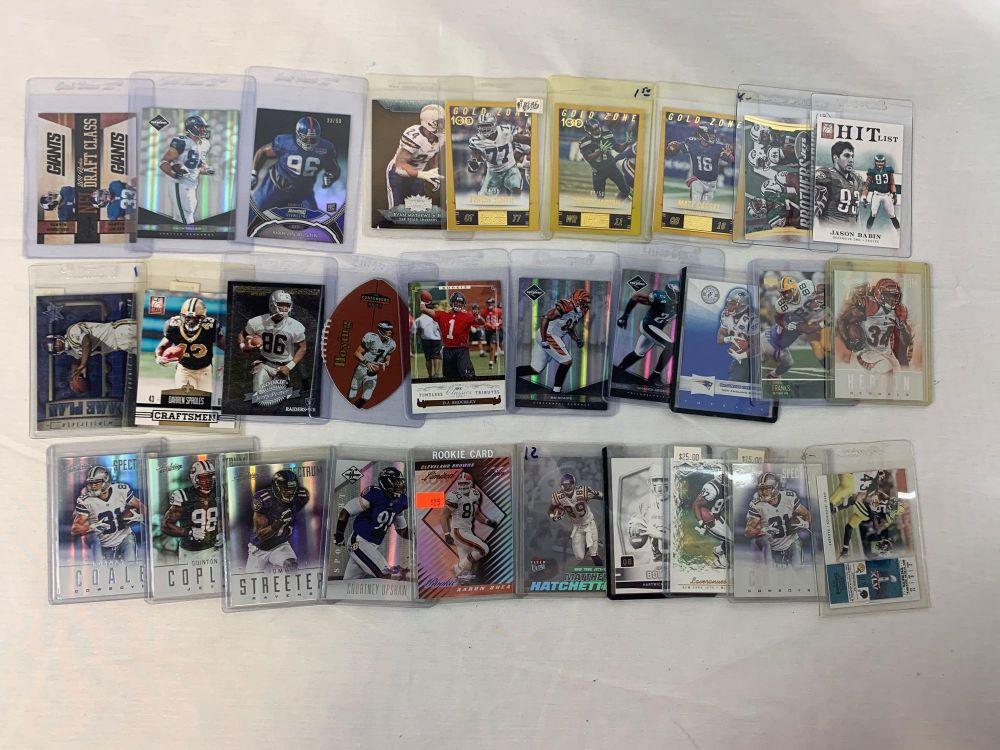 Lot of 29 Serial #'D football cards #'d out of 50