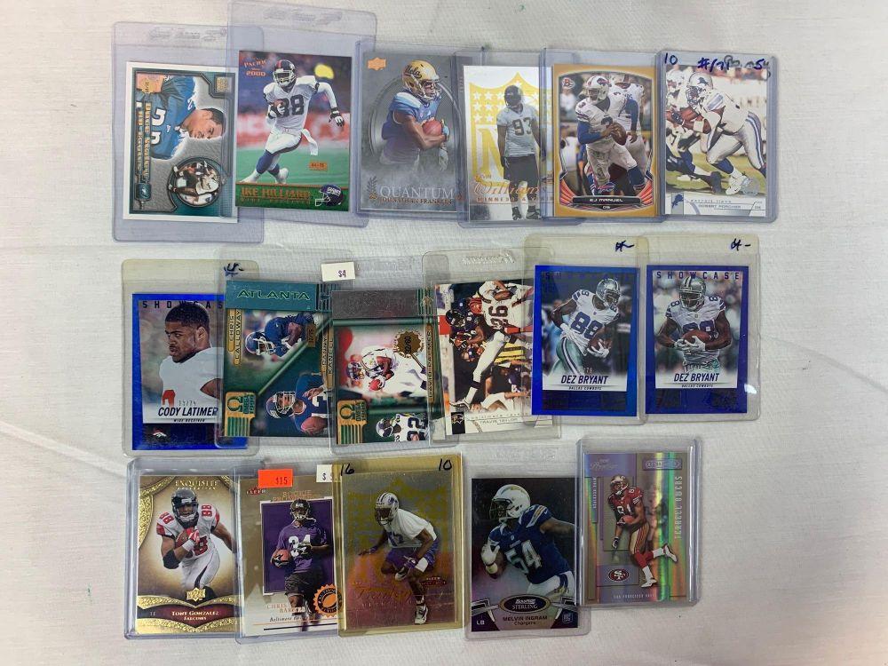 Lot of 17 Serial #'D Football cards. All cards #'d between 50 and 100