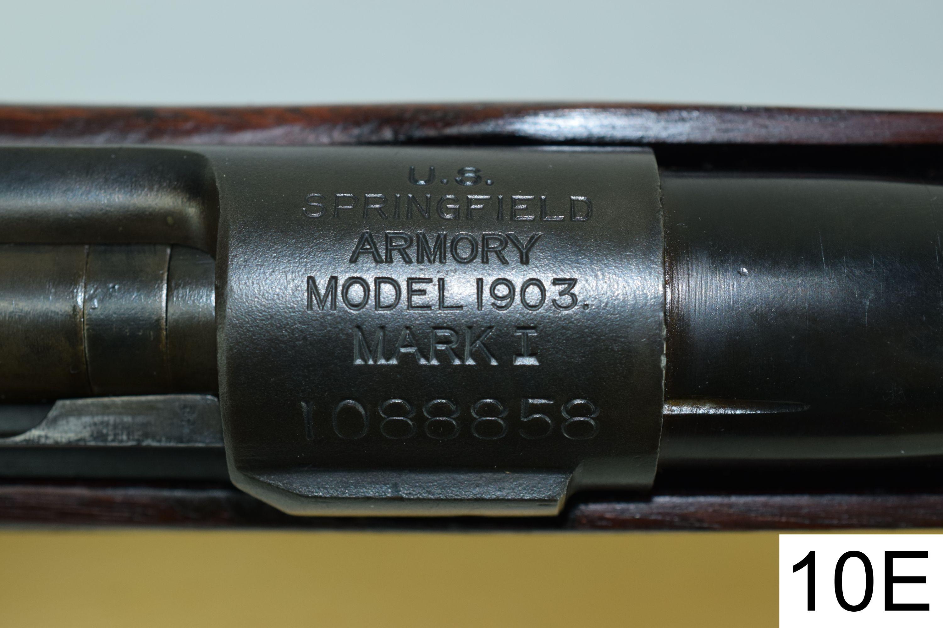 Springfield    Mod 1903    Mark I    "W/Pederson Cut"    Cal .30-06    SN: 1088858    "Gun was sport