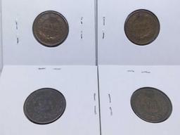 1891,98,1905,07, INDIAN HEAD CENTS (4-COINS) XF