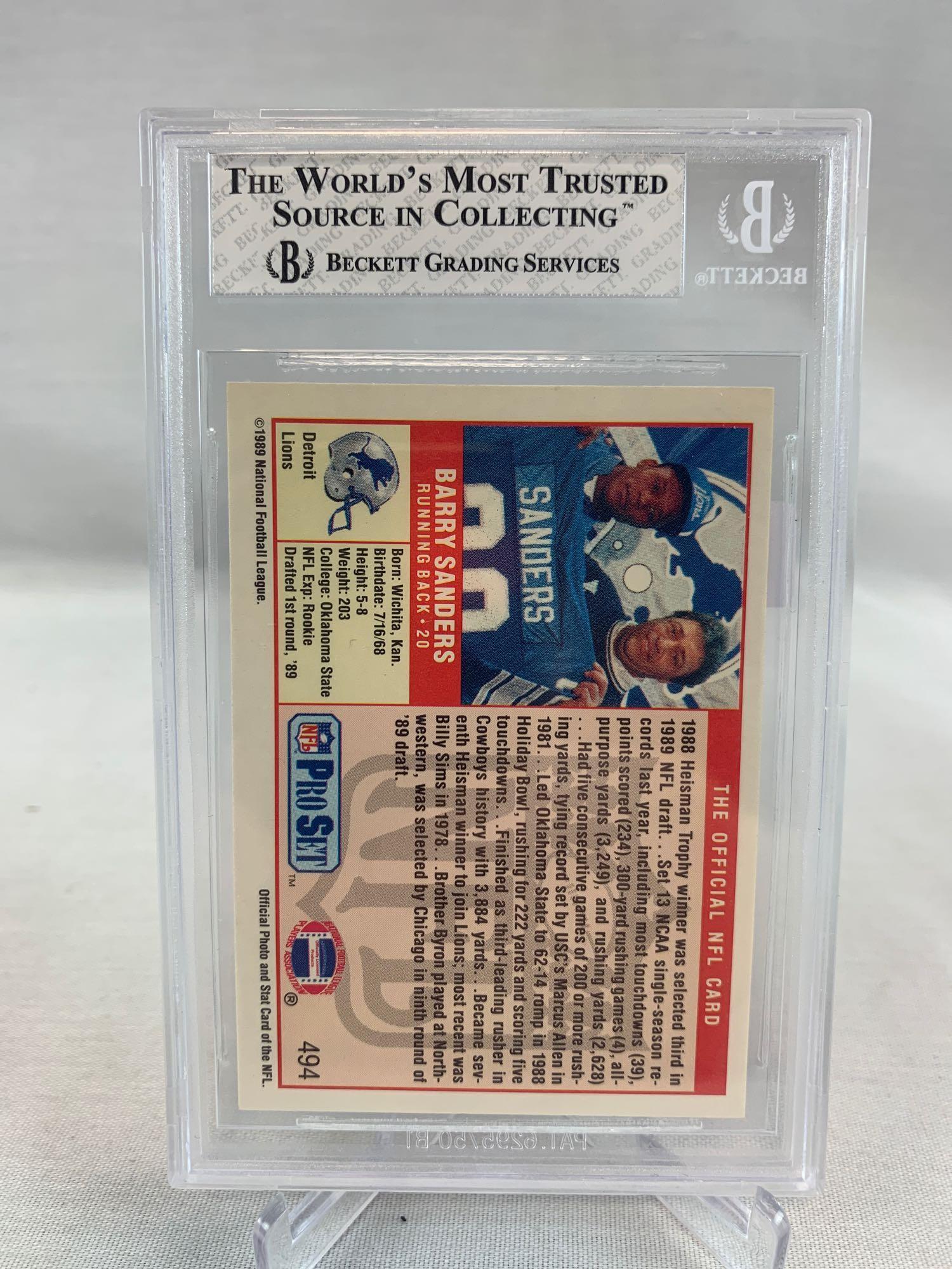 Barry Sanders 1989 rookie Beckett graded 8