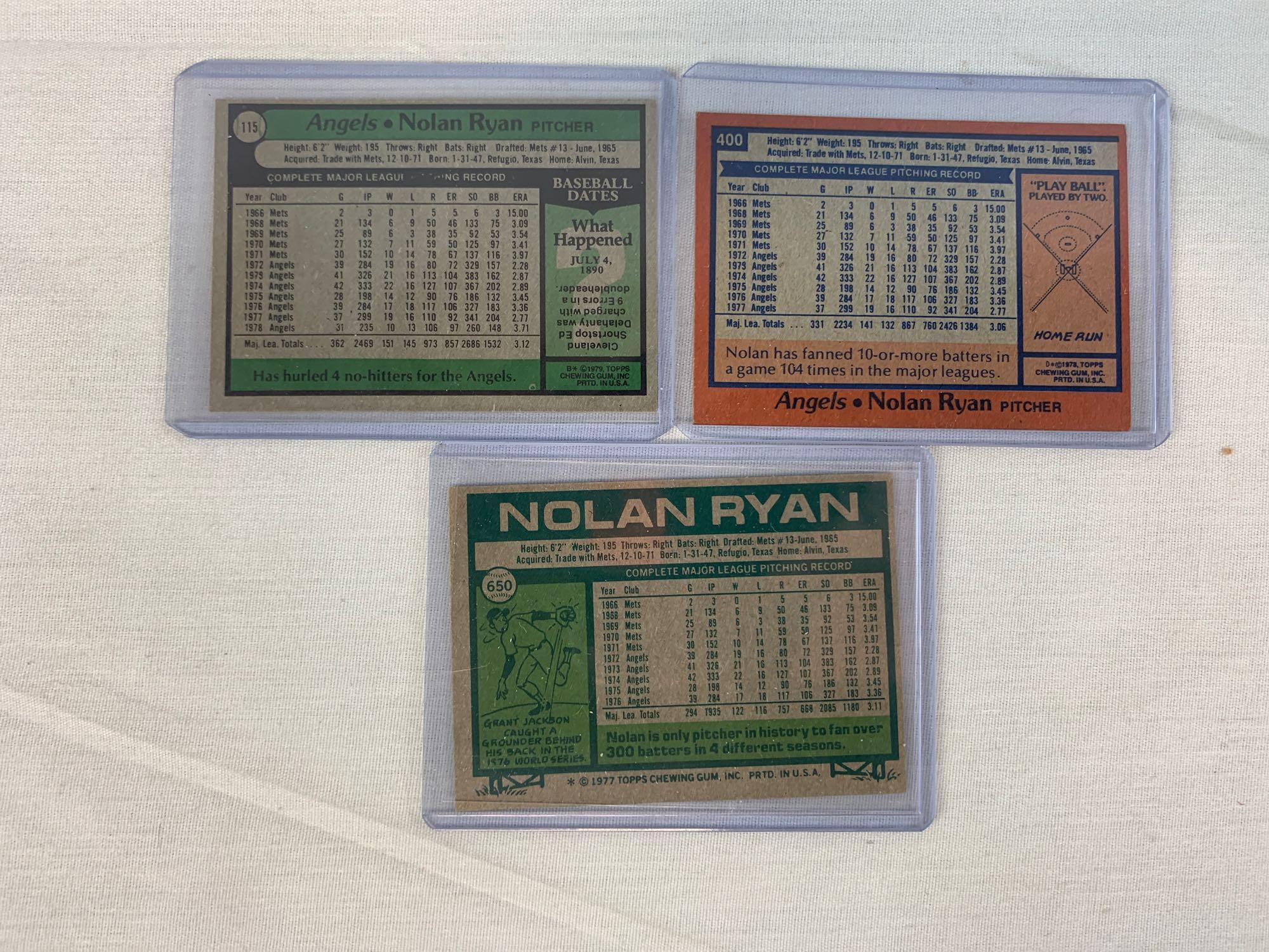 Nolan Ryan vintage lot of 5, 73, 76, 77, 78, and 79