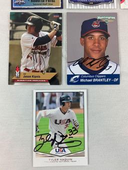 Cleveland Indians signed card lot of 11 with Brantley, Kipnis, Santana,+