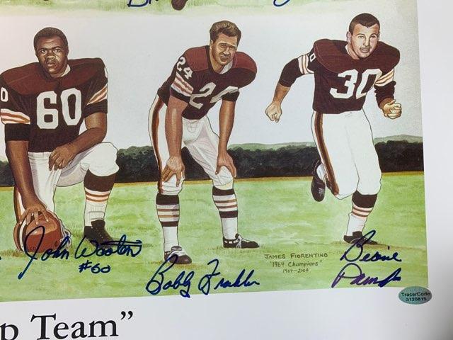 1964 Browns Panorama signed w/ Jim Brown plus 23 plus tracer code cert