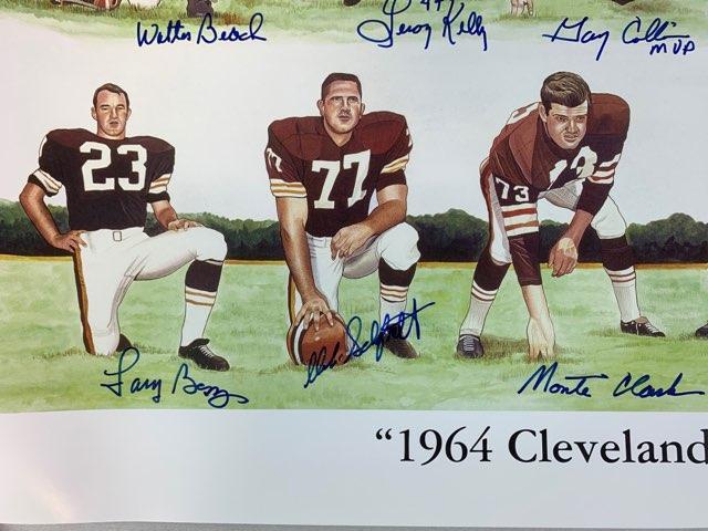 1964 Browns Panorama signed w/ Jim Brown plus 23 plus tracer code cert