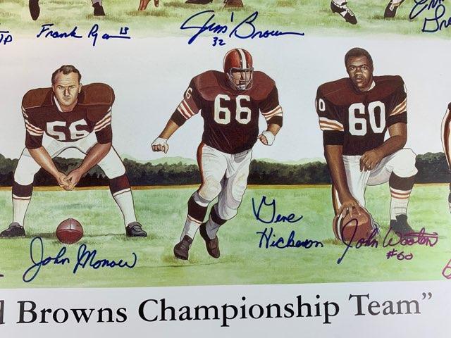 1964 Browns Panorama signed w/ Jim Brown plus 23 plus tracer code cert