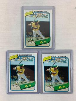 1980 Topps #482 Rickey Henderson RC - Lot of 6