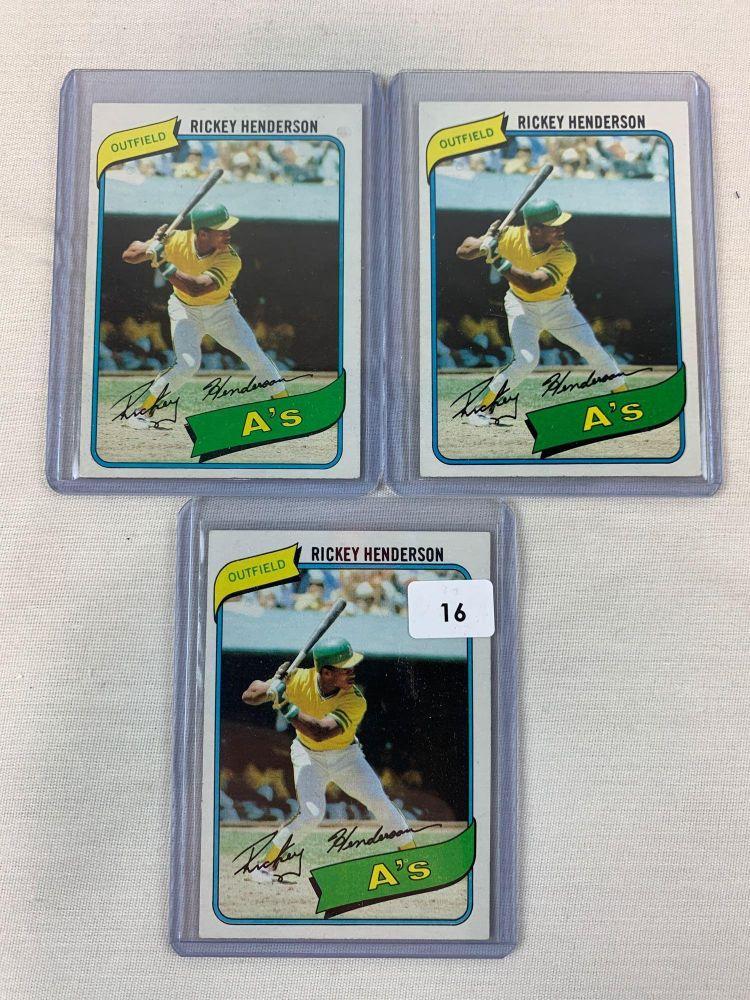 1980 Topps #482 Rickey Henderson RC - Lot of 6