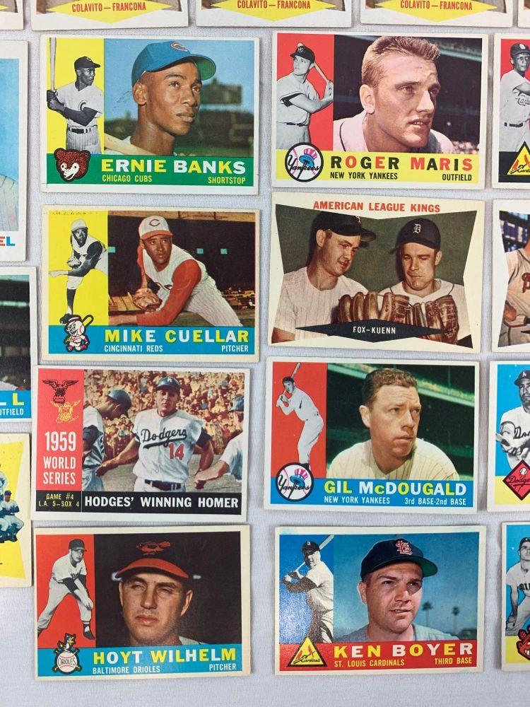 1960 Topps Baseball Lot of 30 w/Maris Colavito Banks Cash++