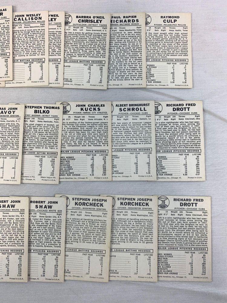 1960 Leaf Lot of 27 High Numbers